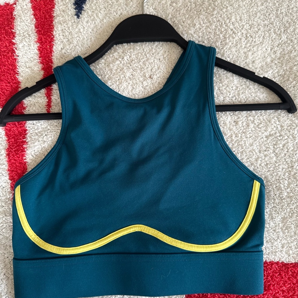 Fabletics Blue and Yellow Sports Bra